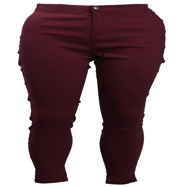 Women Pants High Waist Slim Pencil Skinny Tummy Control Solid Color Pants