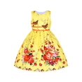 thumbnail image 1 of Robe Fille Coton Rose Fleur Double Nœud Papillon Fête 4-5 Ans, 1 of 9