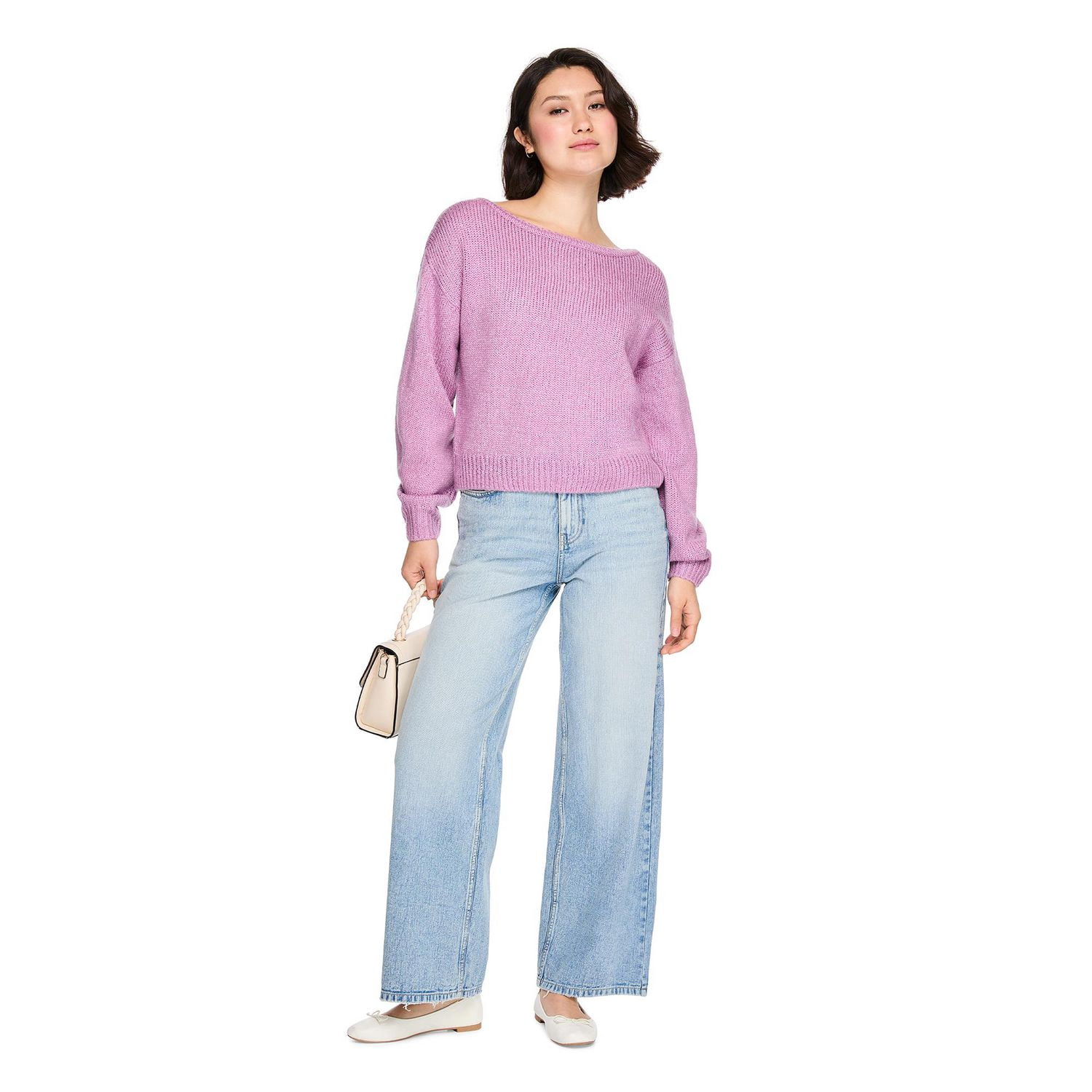 No Boundaries Women's Off-the-Shoulder Sweater