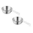 thumbnail image 1 of Oleegame 2PC Kitchen Utensils Set Outdoor Camping Backpackers Foldable Bowl Lightweight Stainless Steel Bowl With Handle Silver, 1 of 4