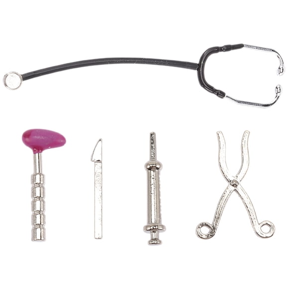 MasteelfCA 1 Set Miniature Doctor Tools Mini Stethoscope Syringe Model Doll House Accessory