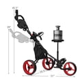 thumbnail image 2 of Goplus Chariot de Golf Pliant à 3 Roues avec Siège, Tableau d'Affichage, Poignée Ajustable, Rouge, 2 of 10