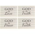 thumbnail image 1 of Inspirational Quotes God is Love Rectangular Placemats Set of 4, Rustic Religious Christian Table Mats, 12x18 Inch, Christian Home Decor, 1 of 5