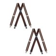 thumbnail image 1 of Buyless Fashion Bretelles Robustes, Lot de 2, pour Hommes - Sangles Ajustables de 48 Pouces 1 1/2 Pouces - Dos en X avec Pinces Robustes, 1 of 7