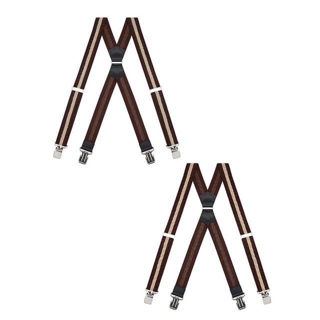 Buyless Fashion Bretelles Robustes, Lot de 2, pour Hommes - Sangles Ajustables de 48 Pouces 1 1/2 Pouces - Dos en X avec Pinces Robustes