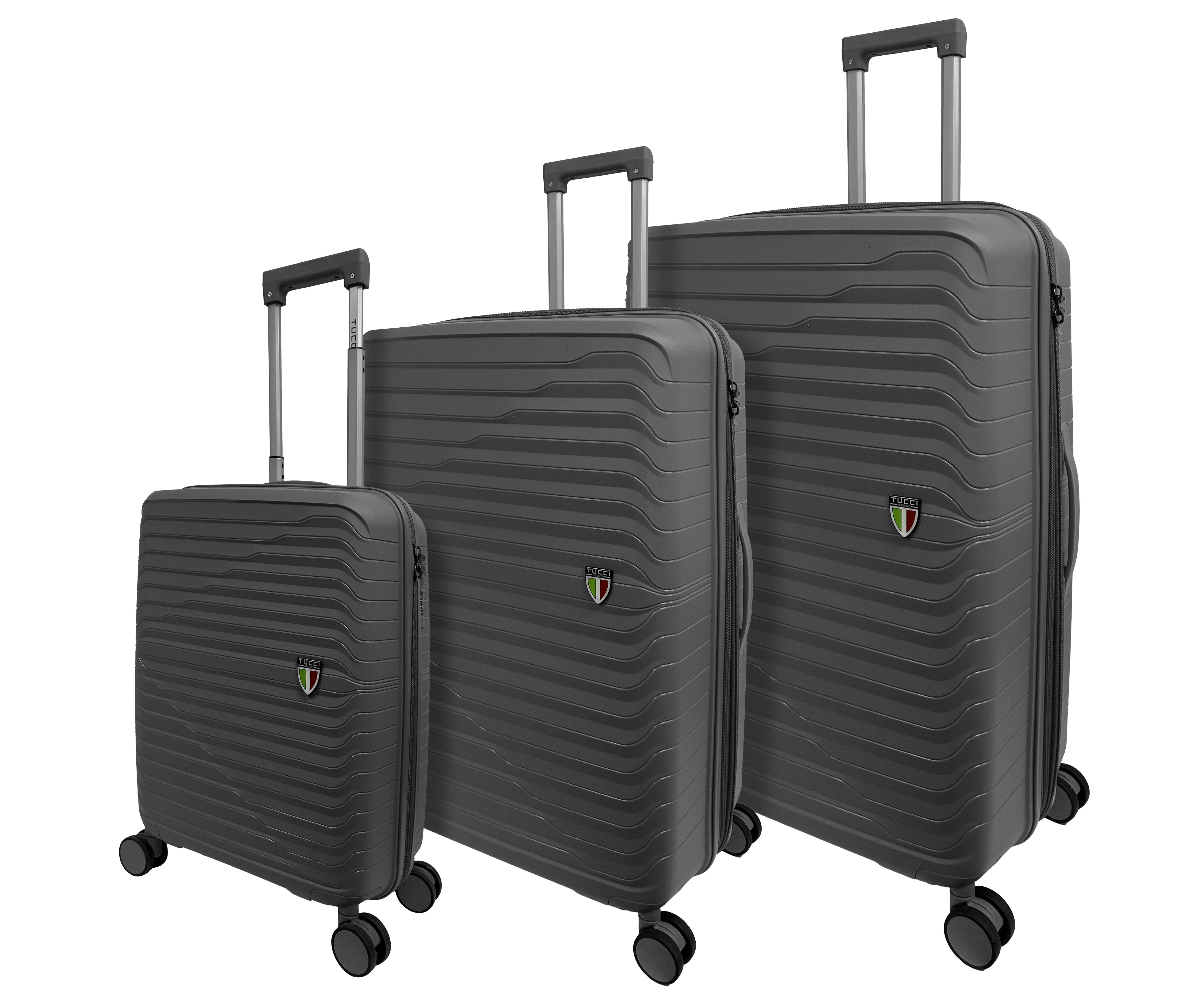 Tucci Italy Indomito Polypropylene 3-Piece Hardside Luggage Set (20 ...