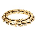 thumbnail image 3 of Gothic Punk Bracelet Titanium Steel Dragon Scale Bangle dragon scale link chain Gold 8.26 inches, 3 of 9