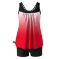 thumbnail image 4 of FAVIPT Bathing Suits for Women Two Piece Printed Tummy Control Swimsuits Modest Athletic Tank Top with Shorts Red,S, 4 of 5