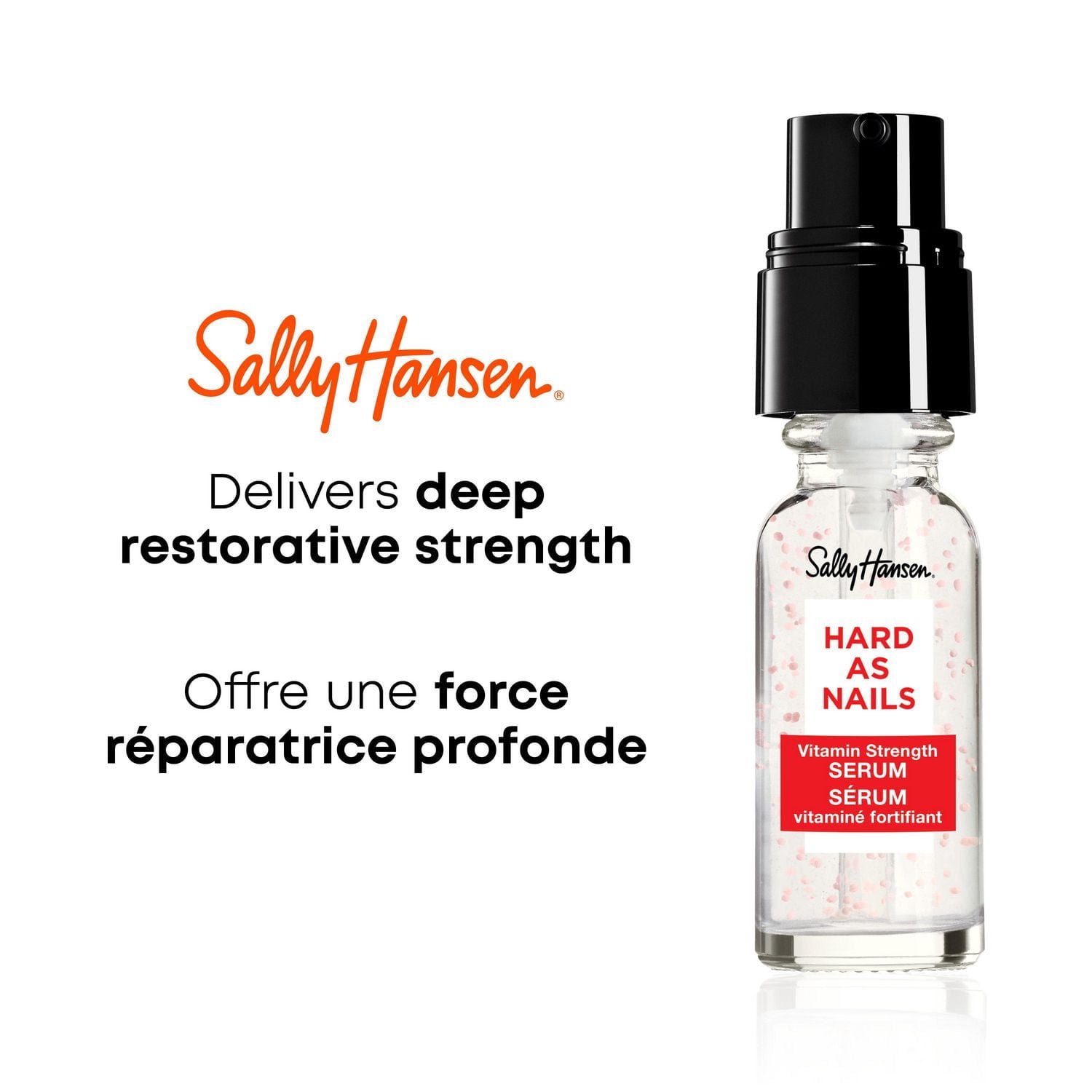 Sally Hansen Hard as Nails® Vitamin Strength Serum™, soin réparateur en profondeur, protection durable pour les ongles et les cuticules, sérum de soin pour les ongles enrichi en vitamines A, C et E