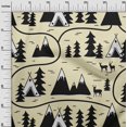 thumbnail image 3 of oneOone Cotton Jersey Pale Yellow Fabric Mountain Pattern Sewing Craft Projects Fabric Prints By Yard 58 Inch Wide, 3 of 5