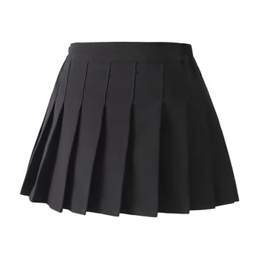 Shorts Décontractés Fluides Liquidation Grandes Filles Taille Haute Ligne A Plissés Été Tennis Jupe d'École Uniforme Jupes Courtes Nouveau Noir 8 Ans