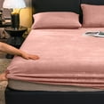 thumbnail image 4 of TopLLC 3 Pcs Flannel Sheet Set, Queen Size Solid Color Microplush Sheet with 2 Pillow Covers, Soft Warm Breathable Double Brushed Fleece Bed Sheet Deep Pocket Non Pilling Sheets Bedding for All Season, 4 of 7