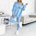 thumbnail image 2 of 2025 Women Hoodie and Womens Plus Size Jumpsuits and Rompers Trousers Suits Tracksuit for Plus Size Suits for Wedding Men and Women Solid Color Hoodie Vest and Sweatpants Three Piece, 2 of 8