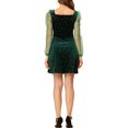 thumbnail image 3 of INSPIRE CHIC Robe en Velours pour Femme Col Carré Manches Bouffantes en Maille Étoile Robe de Soirée Bal TP Vert, 3 of 7