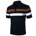 thumbnail image 3 of Shirts for Men, Mens Patchwork Fallow Button Round Neck Sports Short Sleeve Shirt, 3 of 5