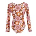 thumbnail image 4 of Pudcoco Maillot de Bain une-Pièce à Manches Longues à Motif Floral pour Femmes, Maillot de Bain Mode à Fermeture Éclair, 4 of 8