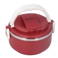 thumbnail image 3 of Food Box, Japanese Style Large Capacity Thermal Stainless Steel Portable Bento Box  For Office For School Single Layer Red【201 Liner】, 3 of 8