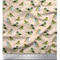 thumbnail image 1 of Soimoi Cotton Poplin Fabric Flycathcer Bird Print Sewing Fabric Yard 42 Inch Wide, 1 of 5