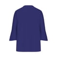 thumbnail image 5 of VKOYWKM 3/4 Length Sleeve Womens Tops Trendy Eyelet Embroidery Tees Button Down V Neck Pullover Tops Solid Color Ruffle Bell Sleeve Tunic Blouses, 5 of 5
