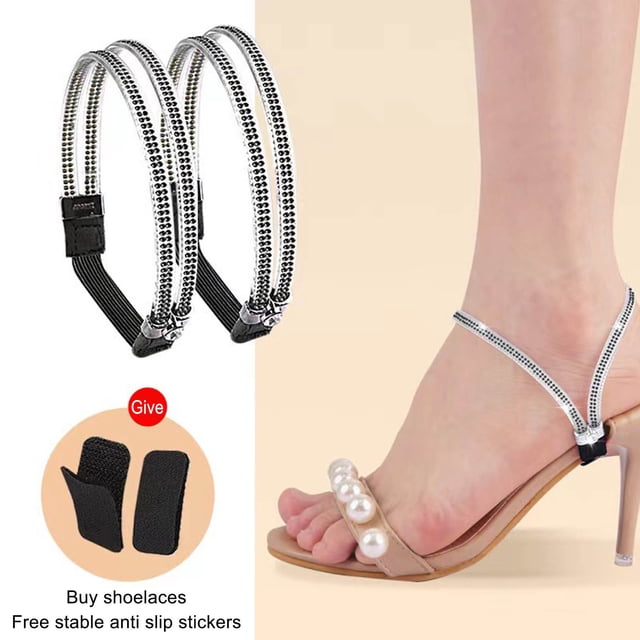 Vaidha Elastic High Heels Shoe Straps, Replacement Ankle Straps For Heels, Rhinestone Elastic Shoe Ankle Straps, Antiloose Strap For High Heels