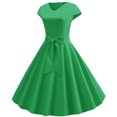 thumbnail image 2 of EGNMCR Robes d'Été Femmes Tendance 2024 Femmes Vintage Manches Courtes 50s Ménagère Décontractée Soirée Fête Bal Robe, 2 of 6