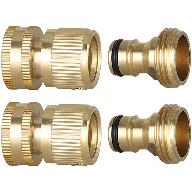 2 Sets Garden Hose Quick Connect Fittings 3/4 Inch Thread Adapter Hose End Replacement Fittings