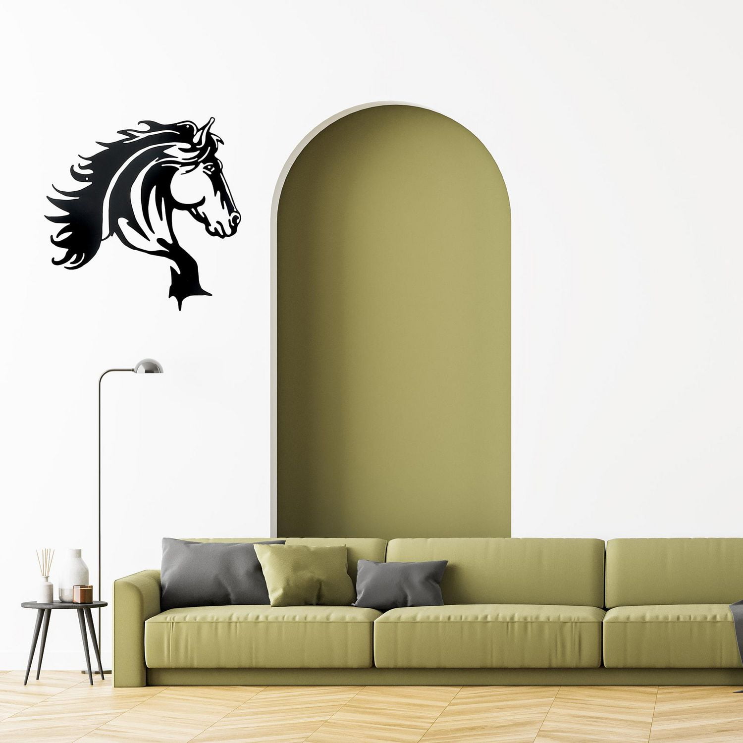 IH Casa Decor Metal Noir De Décoration Murale Noire Tête De Cheval