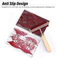 thumbnail image 3 of Rubber Roller, Metal Frame Wooden Handle Rubber Brayer Roller  For Printmaking, 3 of 8