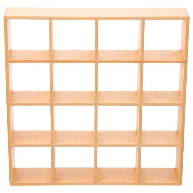 KAKOWELY Miniature Bookshelf Miniature Wooden Storage Rack Mini House Furniture Mini House Accessory6.5"X6.5"X1.38"