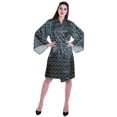 thumbnail image 2 of Moomaya Printed Womens Kimono Sleeve Robes Satin Silk Getting Ready Bridal Robe Coverup, 2 of 7