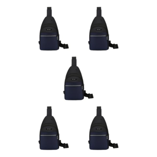 Baohd Hands-Free Chest Bag For Men Soft Polyster Outdoor Expeditions Easy To Carry blue 5Set