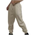 thumbnail image 1 of FAIWAD Men's Cargo Fleece Sweatpants Drawstring Stretch Elastic Waist Jogger Solid Color Sports Trousers, 1 of 4