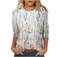 thumbnail image 1 of IROINNID en Solde T-shirt à Manches Longues en Polyester pour Femmes T-shirt Imprimé Confortable Blouse Mi-Longue Col Rond Hauts, Gris, 1 of 4