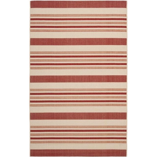 Safavieh Courtyard Beige Indoor Outdoor Rug - 5'3" x 7'7"