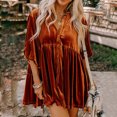 thumbnail image 1 of Qertyioot Women's Fashionable Solid Color Button Cardigan Half Sleeved Lapel Tops, 1 of 9