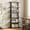 Black Wood Grain Board + Black Tube, variant on GloryStar Book Shelf, 6 Tier Bookcase, Modern Tall Bookshelf for Garage Kit, CDs, Movies, Free Standing Industrial Corner Storage Organizer for Bedroom Home Office Kitchen Living Room