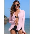 thumbnail image 2 of Charmo Women's Hooded Long Sleeve Rash Guard UPF 50+ Zipper Swimwear Shirts with Pockets, 2 of 7
