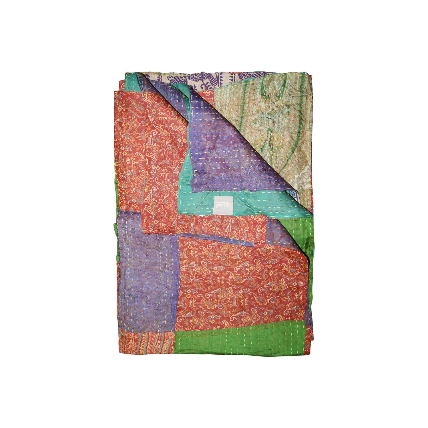KANTHA SILK THROW BLANKET 50"X70"