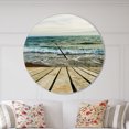 thumbnail image 2 of Designart 'pier en Bois dans la Mer Ondulante' Horloge Murale Moderne, 2 of 6