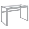 thumbnail image 1 of Contemporary Glass & Stainless Steel Desk in Silver, 1 of 7