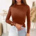 thumbnail image 2 of Pisexur Pull Col Roulé pour Femmes Couleur Unie Pulls Courts pour Femmes Tunique Pull Tricoté pour Femmes Décontracté Manches Longues Pulls d'Automne Pull Col Rond Hauts, 2 of 5