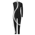 thumbnail image 1 of Aislor Girls Gymnastics Unitard Costume Rhinestone Metallic Patchwork Long Sleeve Jumpsuit for Ballet Dance 6-16 Years Black 16, 1 of 1