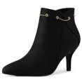 thumbnail image 1 of Unique Bargains Women's Pointy Toe Zipper Stiletto Heeled Ankle Booties, 1 of 7