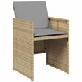 thumbnail image 1 of Outdoor Accent Chair Set of 4, Beige Rattan, Gray High Back Cushions, 1 of 1