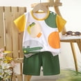 thumbnail image 3 of BOBOGOJP Boys Summer Outfits Cotton Stripe Family Short Set Matching Outfits 2 Piece Set, 3 of 3