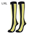 thumbnail image 1 of Bas de Compression 20-30 mmHg Longueur Genou Bas de Sport pour Bas de Compression Femmes Bas Sport Unisexe Course Cyclisme, Noir Jaune, G/TG, 1 of 8