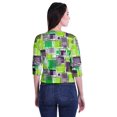 thumbnail image 3 of Moomaya Printed Keyhole Neck Ring Top Casual 3/4th Sleeve Tees Tank Tunic Top, 3 of 5