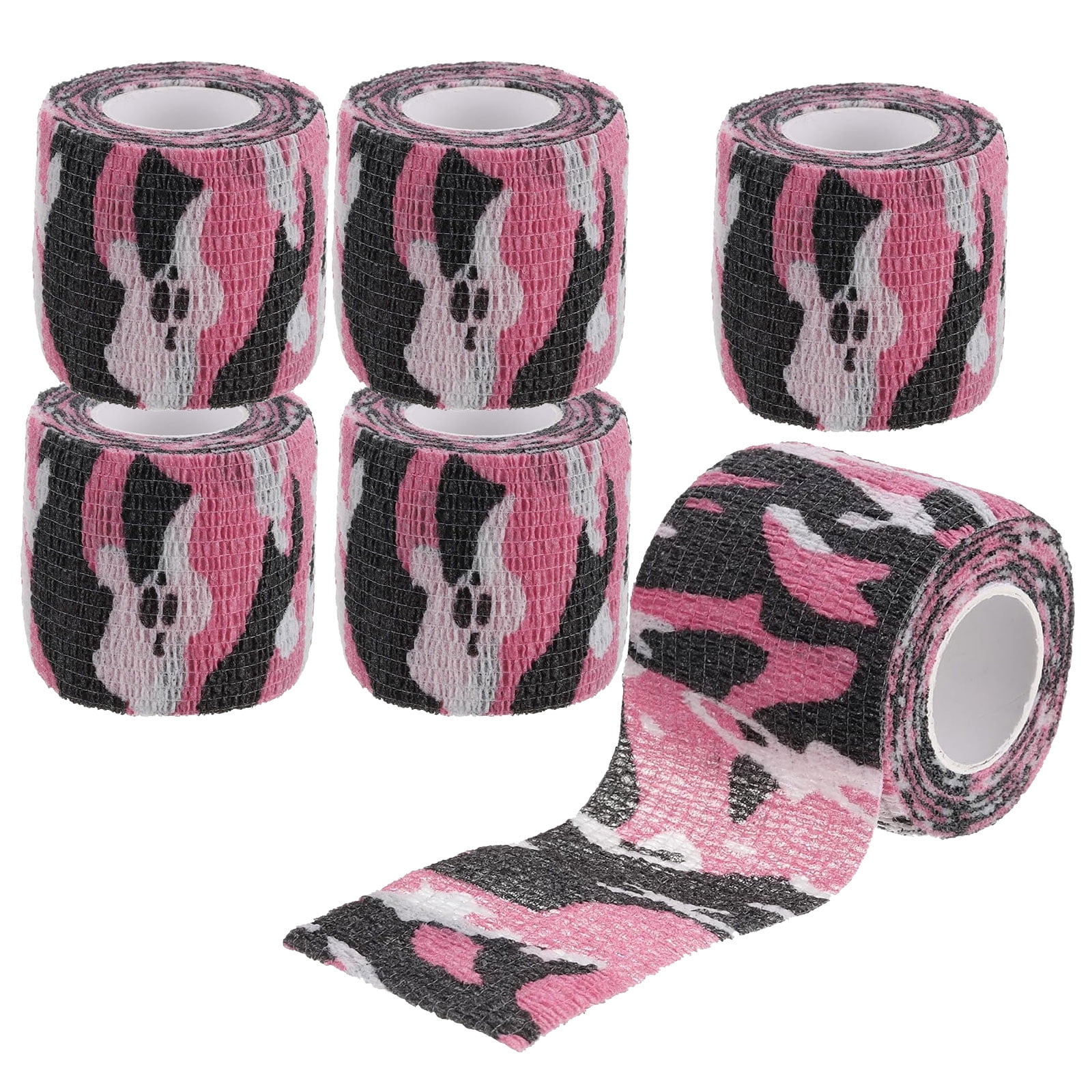 yeacher Ruban Camouflage Réutilisable Auto-Adhésif pour Usage Extérieur - 5 cm x 4,5 m, Camouflage Rose (Lot de 6)