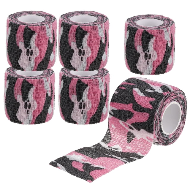 yeacher Ruban Camouflage Réutilisable Auto-Adhésif pour Usage Extérieur - 5 cm x 4,5 m, Camouflage Rose (Lot de 6)