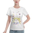 thumbnail image 1 of T-Shirt Basique à Manches Courtes pour Femmes Sailor Moon Lièvre Lunaire, 1 of 6